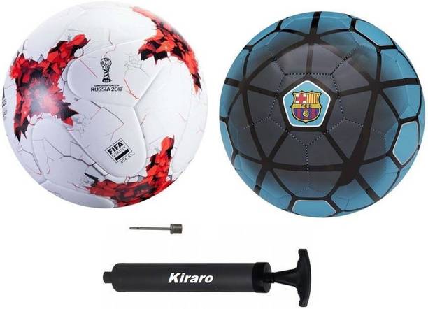 HACKERX Set of Russia & FCB Football With Air Pump Football - Size: 5