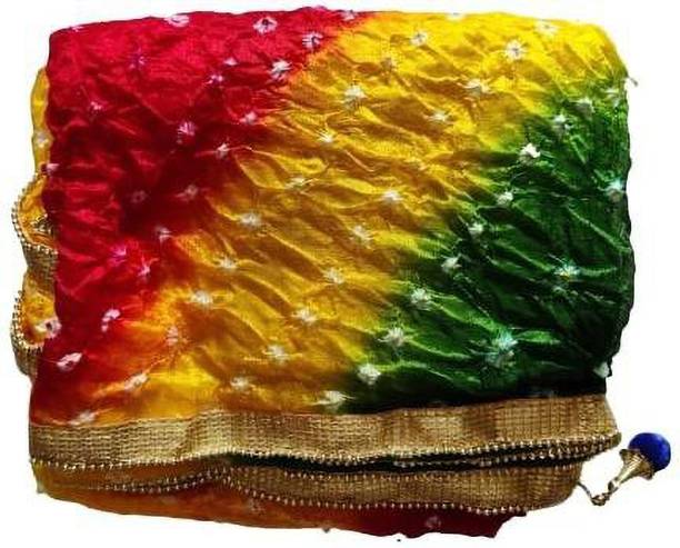 Art Silk Polka Print, Printed Multicolor Women Dupatta