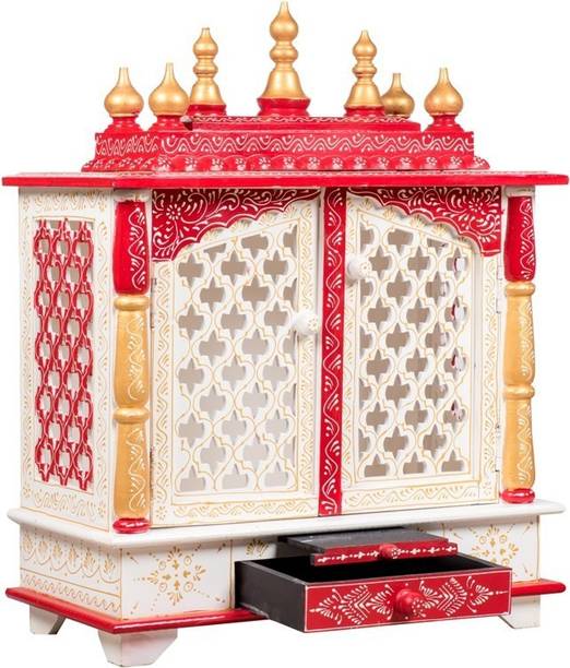 kamdhenu art and craft Mandir Wooden Temple for Home Pooja, Arti Temple for Home and Office Solid Wood Home Temple