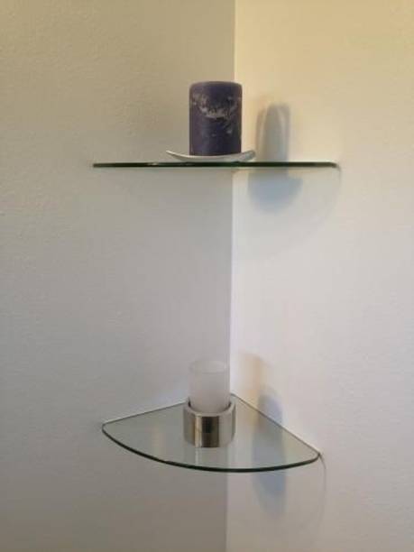 Rworld Multi Purpose Corner Glass Wall Shelf