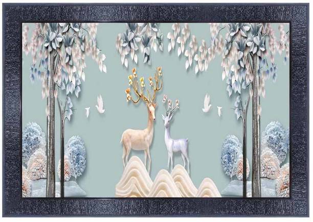 pnf Landscape hand painting scenery art Wood Frames with Acrylic Sheet (Glass)27551 Digital Reprint 14 inch x 10 inch Painting