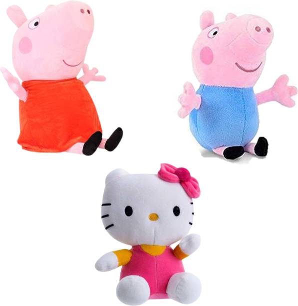 Toyhaven Adorable combo of George pig, Peppa pig, Hello Kitty / Perfect toys for kids  - 25 cm