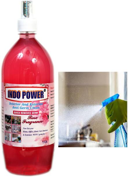 INDOPOWER Disinfectant Sanitizer Spray ANTI GERM CLEAN (QUICK REMOVES GERM) ROSE 1ltr.