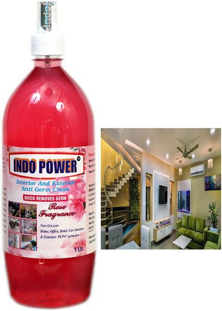 INDOPOWER Disinfectant Sanitizer Spray ANTI GERM CLEAN (QUICK REMOVES GERM) ROSE 1ltr.