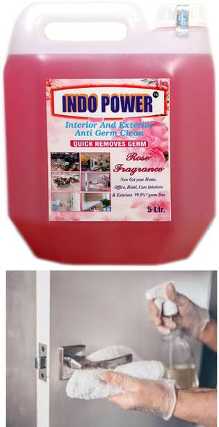 INDOPOWER Disinfectant Sanitizer Spray ANTI GERM CLEAN (QUICK REMOVES GERM) ROSE 5ltr. Regular