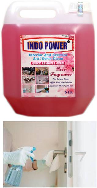 INDOPOWER Disinfectant Sanitizer Spray ANTI GERM CLEAN (QUICK REMOVES GERM) ROSE 5ltr.