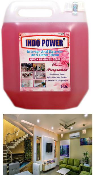 INDOPOWER Disinfectant Sanitizer Spray ANTI GERM CLEAN (QUICK REMOVES GERM) ROSE 5ltr.