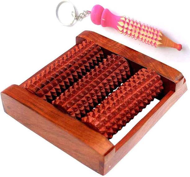 Silistar 3R-RING-2022 SILISTAR Revolving 3 Roller Wooden Foot Acupressure Massager