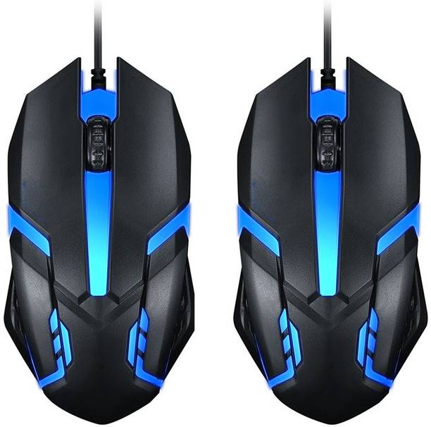 ENTWINO Gaming Mouse Pack of 2 With RGB Lights Optical Mouse USB 2 & 3 PC & Laptop Mouse Wired Ambidextrous Optical  Gaming Mouse