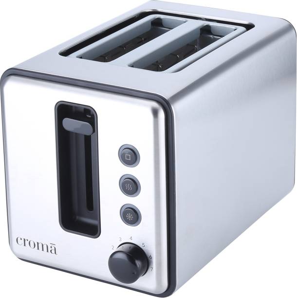 Croma 870-Watt 2 Slice Toaster (CRSKAG001sTSSS, Stainless Steel) 870 W Pop Up Toaster