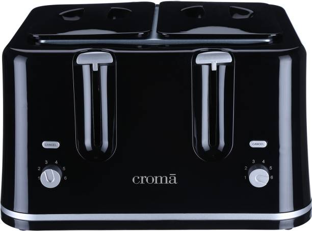 Croma 1740- Watt 4 Slice Toaster (CRSKAG002sTS4S, Black) 1740 W Pop Up Toaster