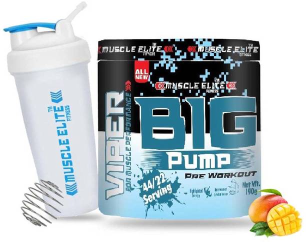 MUSCLE ELITE FITNESS Big Pump Pre Workout Boost Your Energy Muscle Performance Supplement Mango BCAA