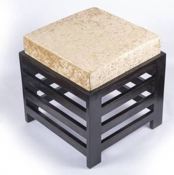 ANB Enterprises Wooden stool with cushion for sitting stool Antique wood square shape stool Living & Bedroom Stool