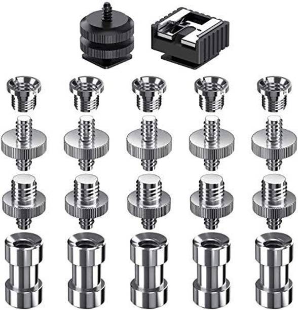 MILLETS Camera Screw, 22 Pcs 1/4 Inch and 3/8 Inch Converter Threaded Screws Adapter Flash Shoe Adapter