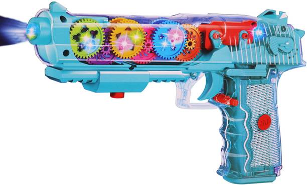 Aseenaa Gear Mechanical Structure Toy Gun With Musical LED Light And Rotation Function Guns & Darts