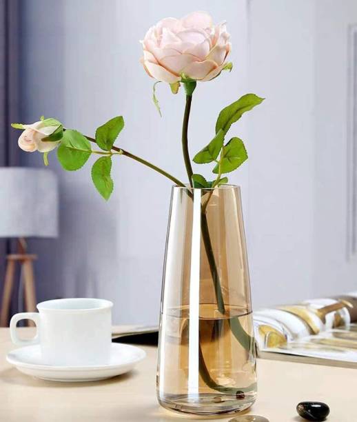 BS AMOR Glass Vase for Decor Vase for Centerpieces Living Room Kitchen Office 8.8 Inch Glass Vase