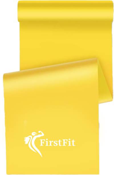 FirstFit Yellow Resistance Exercise Bands for Home Fitness, Stretching, Physical Therapy Resistance Band