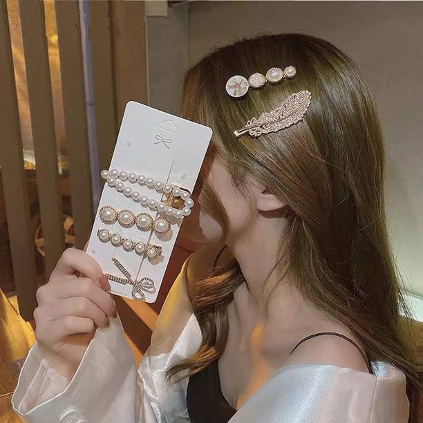 SOPAL 6 Piece Korean Style Pearl Metal Hair clips Hair Pin Price in India