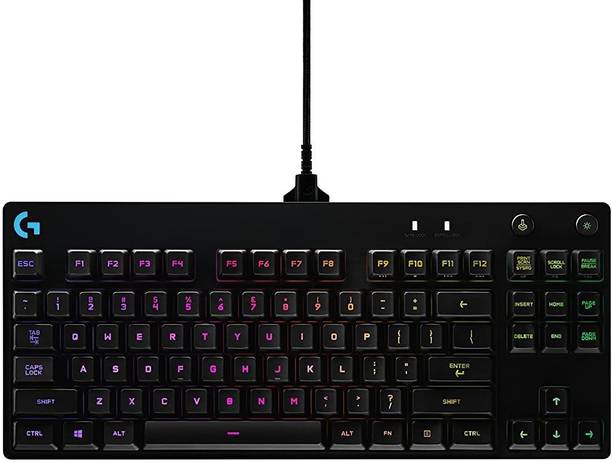Logitech G Pro / Mechanical, Tenkeyless design, LIGHTSYNC RGB Backlit Keys Wired USB Standard Gaming Keyboard Compatible with Desktop, Laptop, Mac G Pro / Mechanical, Tenkeyless design, LIGHTSYNC RGB Backlit Keys