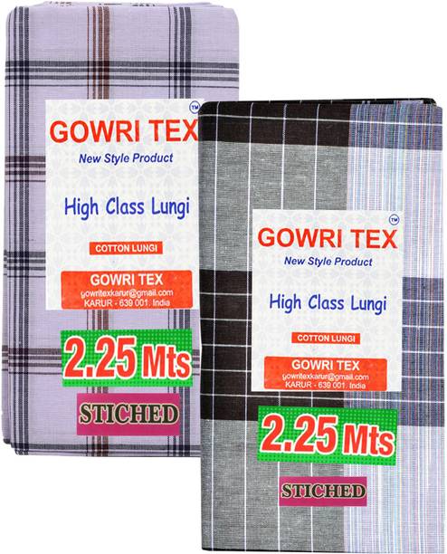 GOWRI TEX Checkered Multicolor Lungi