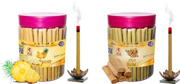 Shankh Pineapple & Sandal (Chandan) Dhoop Stick Pack of 300 gram (150 + 150) Fragrances Pineapple, Sandal (Chandan)
