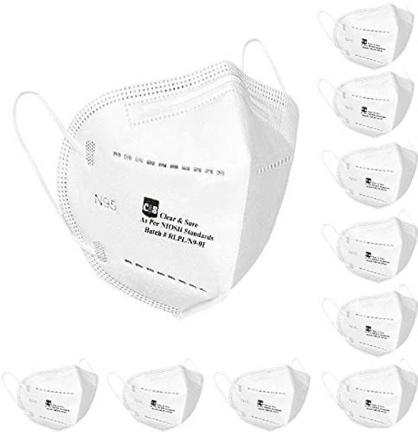 Clear & Sure N95 Face Mask RLPL-N95-25Pcs Washable, Reusable Cloth Mask With Melt Blown Fabric Layer