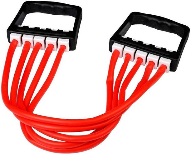 ALORNOR Chest Expander Adjustable 5 Rubber Tubes for Gym/Yoga/Indoor Muscle Pulling Resistance Tube