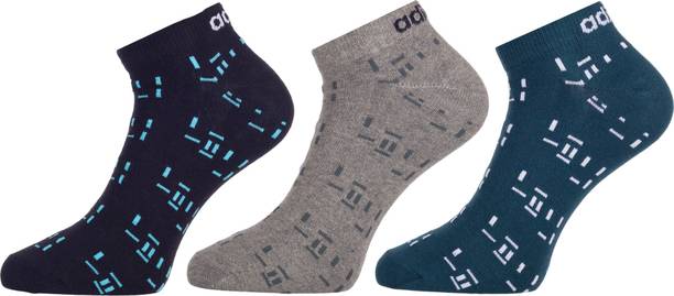 Original Cotton Flat Knit (AD-0585) (Black/Grey Mel/Wild Teal) Men Self Design Low Cut