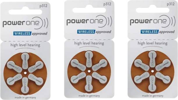 Power one P312 Hearing Aid Battery (6X3 strip) 18 Cells Hearing Aid Battery Stethoscope Case