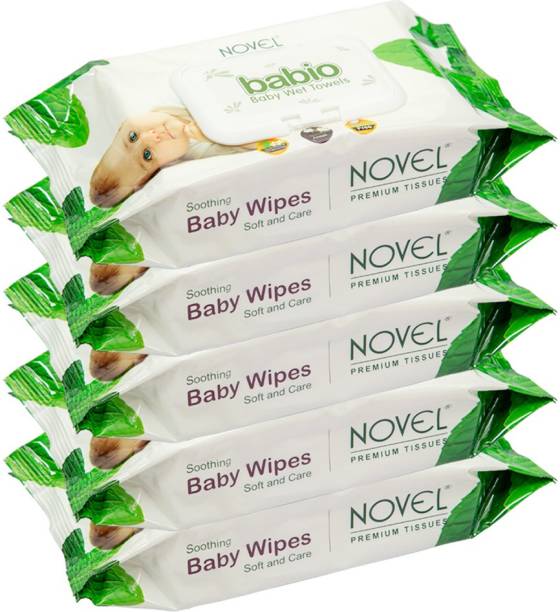 NOVEL Baby Wipes 80 Sheets pack of 5/with Lid