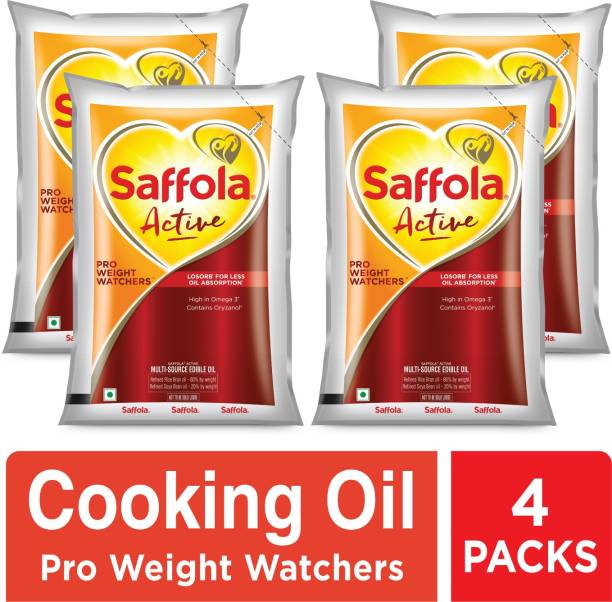 Saffola Active Refined Cooking Rice Bran & Soyabean Blended Oil Pouch