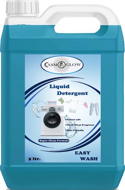 casmoglow 2X POWER LAUNDRY LIQUID DETERGENT (5l) TOP & Front Load Machine Blossom Liquid Detergent