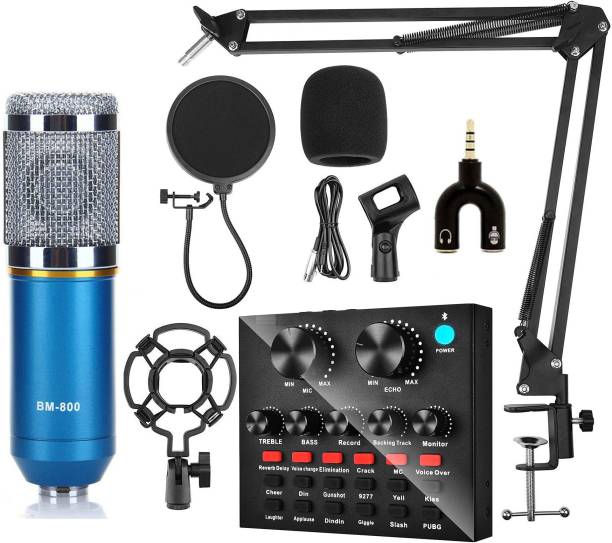 IMAGINEA BM800 Microphone with V8 Live Sound Card Recording Condenser Studio Gaming Mic Microphone Set