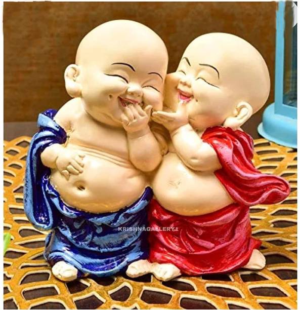 krishnagallery1 Religious Idols of Baby Monks , Buddha statue , Gautam Buddha idol Decorative Showpiece  -  12 cm