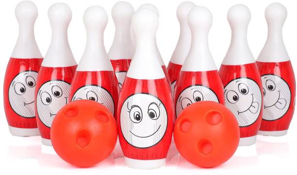 saburi Bowling Set with 10 pin and 2 Ball Game Toy-Indoor Outdoor Educational Sport Toy Sports Bowling Set