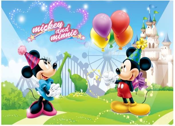 Indian Royals 70 cm Multicolor Micky Mouse Cartoon Design Wall Sticker (45 CM X 60 CM) Self Adhesive Sticker