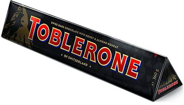 Toblerone Swiss Dark Chocolate wiht Honey & Almond Nougat Imported 360gms Bars