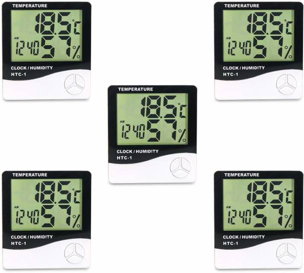 Convious Pack of 5 HTC-1 Thermo-Hygrometer Digital LCD Temperature Humidity Timer Meter Hydrometer