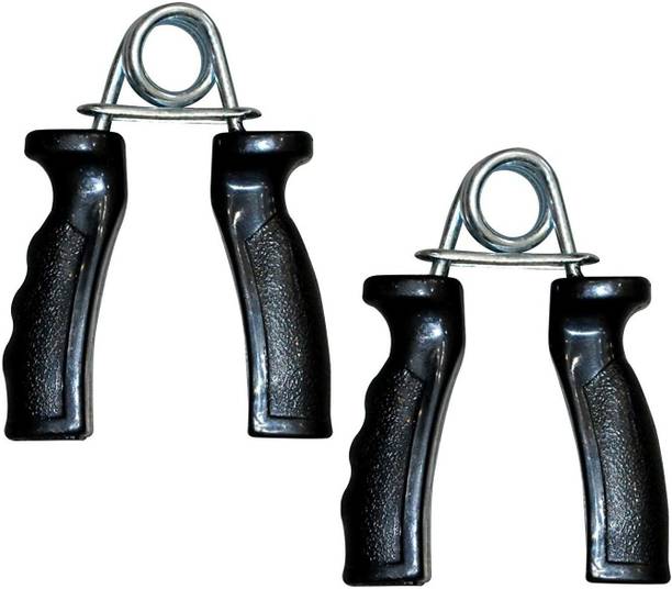 SPORTOFISTA ® Fitness pair black hard plastic handle with metal hand strengthening grippers Hand Grip/Fitness Grip