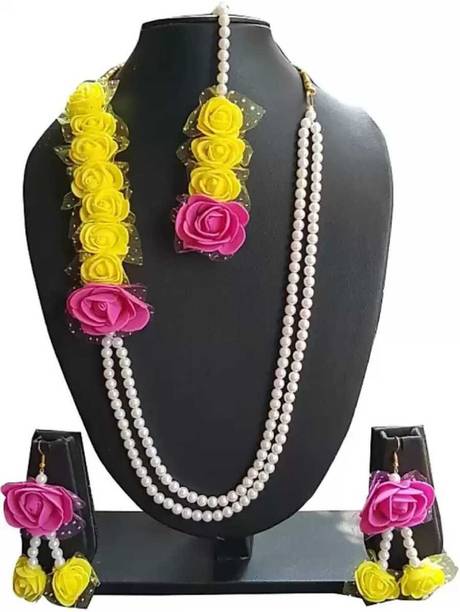 Glimpse Paper Pink, Yellow, Multicolor Jewellery Set