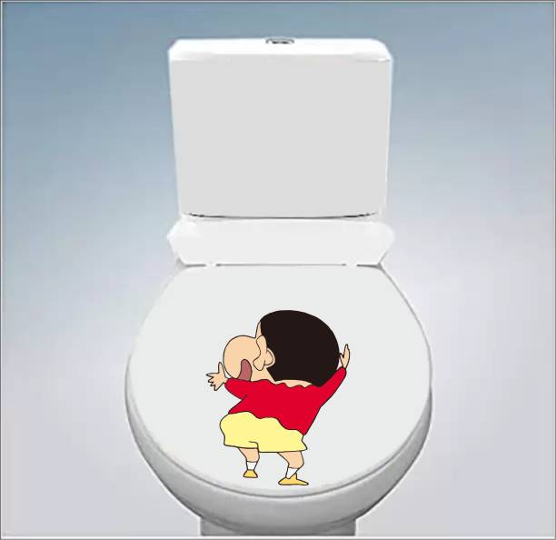 Azan Creation 20.32 cm Shinchan funny Stickers Bathroom Mural Art Waterproof Self Adhesive Sticker