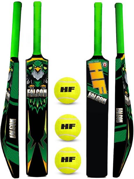 HF FALCON Full Size COMBO 1 HARD PLASTIC BAT WITH 3 TENNIS BALL क्रिकेट किट