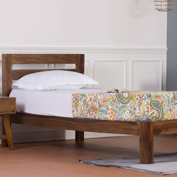 Ratandhara Furniture Solid Sheesham Wood Single Bed Solid Wood Single Bed