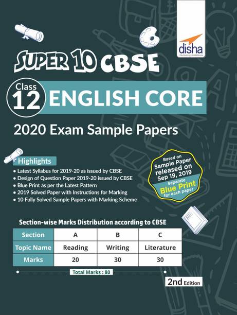 Super 10 CBSE Class 12 English Core 2020 Exam Sample Papers 2nd Edition