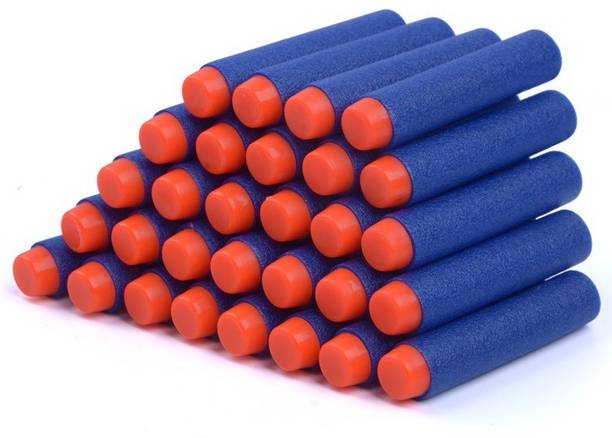 Just97 Toy Foam Darts Gun Bullets for Kids Nerf Pack for N Strike Elite Guns 100 Pcs Darts & Plastic Bullets