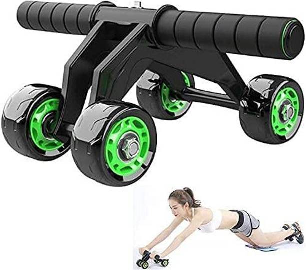 Shopeleven 4 Wheels Ab Roller Exercise Multifunctional Exercise Ab Equipment with Knee Pad Ab Exerciser