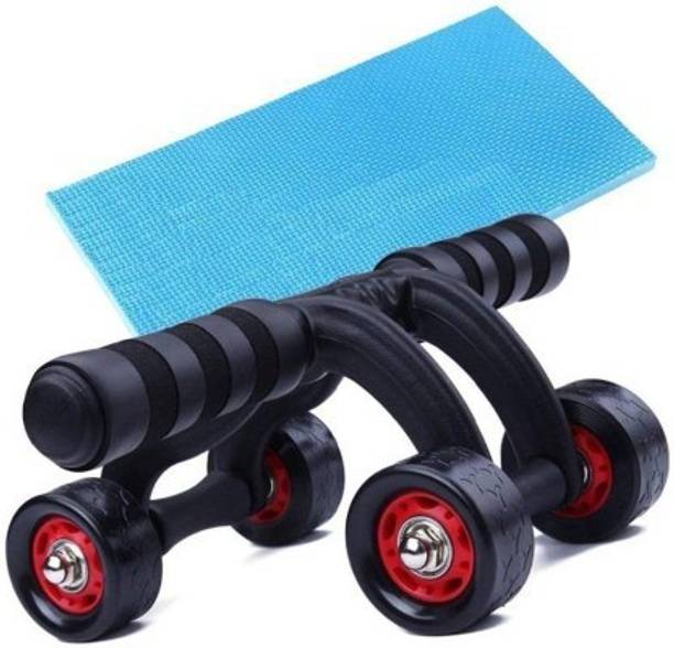 Shopeleven Ab Four Roller Exercise Wheel with Knee Mat for Stomach Exercise Training Ab Exerciser