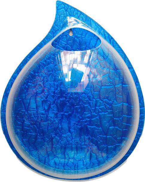 Visata Trenz Wall Mounted Hanging Aquarium Drop Shape Non-Breakable (Random Color) Elliptical Aquarium Tank