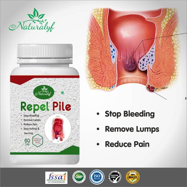 naturalyf Repel PileS 100% Ayurvedic Piles fast Relief From Bawasir For Men & Women(60Cap)