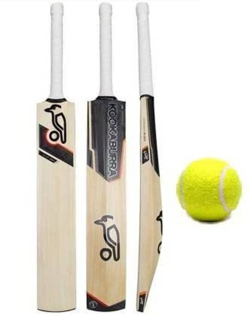 Traders ooden Cricket Bat with Ball for Kids full size with tanice ball Poplar Willow Cricket  Bat For 15+ Yrs